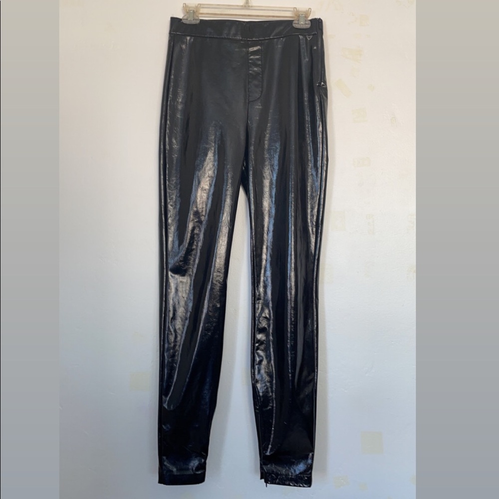Zara black vinyl pants